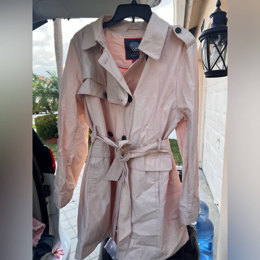 Vince Camuto jacket/Coat w belt Blush/pink sz XL